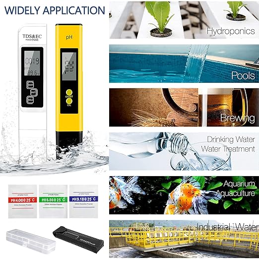 PH Meter, TDS PPM Meter and 3 in 1 Soil Moisture Meter Combo, High Accuracy Lab PH/EC Tester Digital Kit [Upgraded] for Home Water, Hydroponics, Plants Garden Soil and Aquarium PH Pen