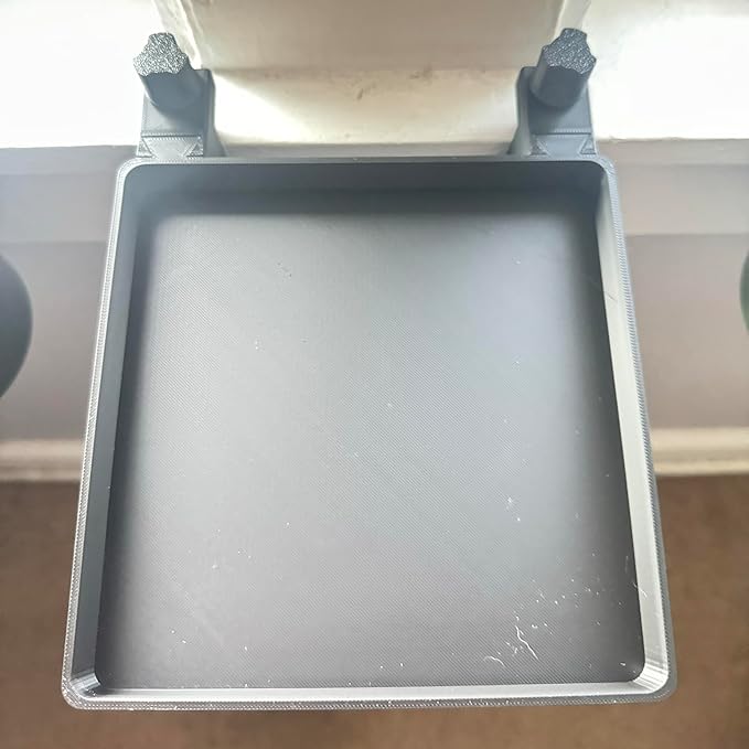 Windowsill Plant Shelf with Clamps, 6x6 Detachable Tray, Clamps fit 0.5 to 1.25 Inch Flat Non-Curved Ledges, 3D Printed Plastic, Perfect for Small Plants, Antennas, Radios, Pots