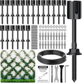 20-Set Black 1/8" Wire Trellis for Climbing Plants Outdoor with 98ft Vinyl Coated Cable, T316 Stainless Steel Wall Wire Trellis Kit