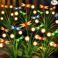 6 Pack Dragonfly Decorative Garden Stakes, 24Pcs 3D Dragonfly Decorations with Solar Firefly Lights Realistic Waterproof Dragonflies Solar Lights Outdoor for Yard Art Patio Plant Pot Flower Bed Lawn