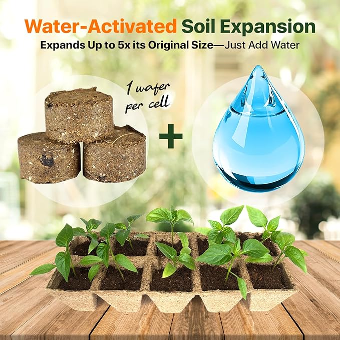 WONDER SOIL | 1000 Organic Seed Starter Pellets | Ready to Plant Seed Starting Soil Loaded with Pre-Mixed Nutrients | Fast Germination | Indoor or Outdoor | 1000 Count