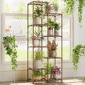 Bamworld Plant Stand Indoor Outdoor 9 Tier Tall Large Wood Plant Shelf Multi Tier Flower Stands Garden Shelves Wooden Plant Display Holder Rack for Living Room Corner