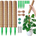 4 Pack 20 Inch Moss Poles, Stackable Moss Pole Monstera Plant Support, 66 Inch Tall Plant Stakes for Climbing Plants Indoor, Coir Plant Support Stick Stand for Potted Plants, Pothos, Philodendron