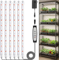 SDOVUERC 16'' 6 Bars Grow Light Strips for Indoor Plants with Auto ON/Off Timer 6/12/18H, 5 Dimmable Levels for Shelves Plant Growing(Pack 1)