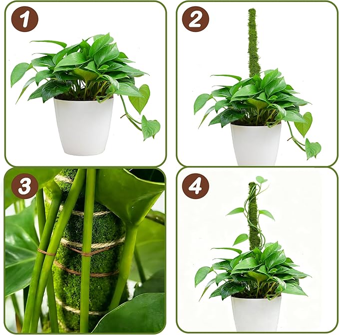 Moss Pole, 1 Pack 47.24 Inch Bendable Plant Stakes for Indoor Plants, Tall Moss Poles for Climbing Plants Indoor for Potted Plants, Pothos, Philodendron