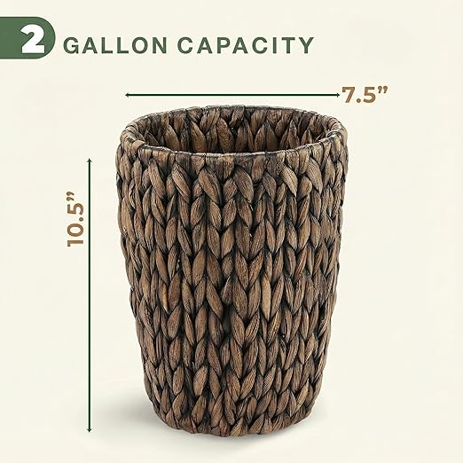 84ECO 2-Pack Black Wicker Trash Cans