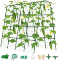 Cucumber Trellis for Raised Bed, U-Shape Garden Trellis for Climbing Plants Outdoor, Metal Arch Vegetables Trellis, Plant Support for Grape Vine Beans Squash Peas Flower