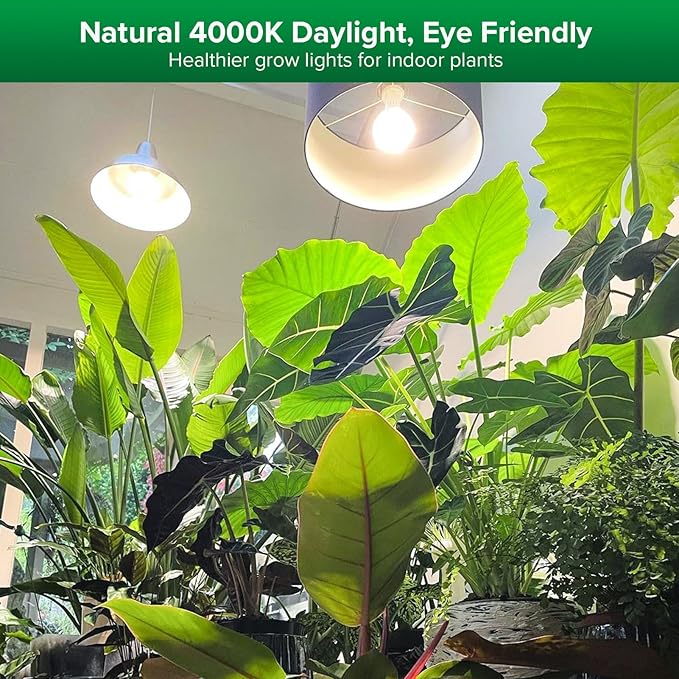 SANSI Grow Lights for Indoor Plants, Full Spectrum 10W Grow Light Bulbs (150 Watt Equivalent) with Optical Lens for High PPFD, 4000K Natural Daylight LED Plant Lights for Indoor Growing Seed Starting