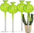 Aqua Glass Plant Watering Globes Automatic Self Watering Plant Insert Spike Orbs - Indoor Outdoor Plant Drip Irrigation - For Flowers, Herbs, Houseplants (Cactus Ball Globes, 4, Units)