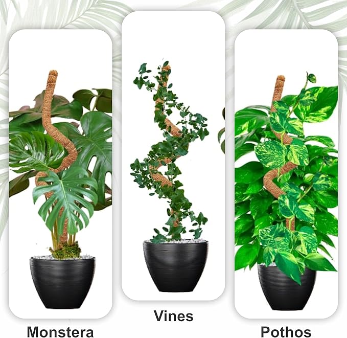 48 Inches Bendable Moss Pole Monstera Plant Support Stakes - Moss Poles for Climbing Plants, Plant Stakes for Indoor Plants - Coco Coir Pole Moss Stick for Monstera, Pothos.