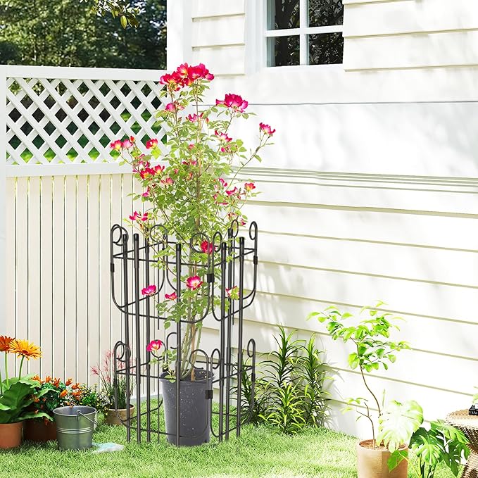 8 Pack Trellis for Climbing Plants Indoor, Expandable Heavy-Duty Metal Trellis for Potted Plants Outdoor, Flowers Vine Ivy, Sturdy Houseplant Pothos Plant Climber Support