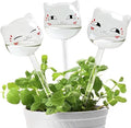 KiKiHeim Plant Watering Globes Self Watering Planter Insert Glass Spikes, Hand Blown Clear Automatic Water Bulbs for Outdoor&Indoor Plants, 6.4oz/190ml Capacity, 3 Cats