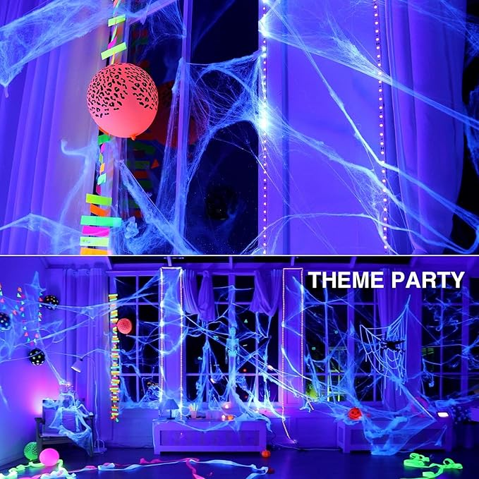 LightingWill LED UV Black Light Strip Kit, Ultraviolet Waterproof IP65 32.8FT/10M 3528 600LEDs, 395nm-405nm Blacklight for DJ Bar Club Party Decor Night Fishing with 12V Power Supply