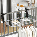 Tangkula Portable Clothes Drying Rack, Extendable Radiator Clothes Airer with Robust Aluminum Frame for Balcony Railings Windowsill, Folding Towel Rack for Indoor & Outdoor Use (Small)