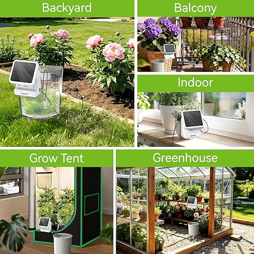 RAINPOINT Smart WiFi Solar Drip Irrigation System for Indoor&Outdoor Use,WiFi HUB Need,APP Control Auto Plant Waterer Device Kit Water Shortage Protection Push&Email Notification Water 10-20 Plants