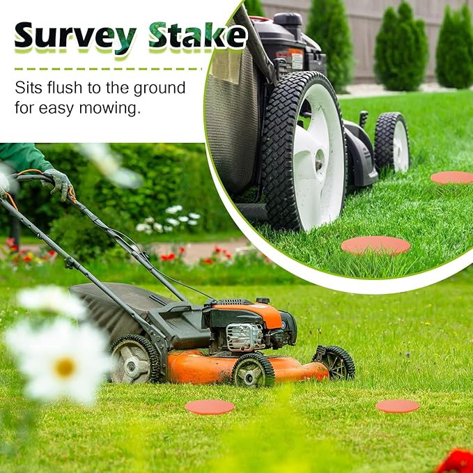 12Pack Low Profile Survey Stakes Brass Heavy Duty Survey Markers Stakes Low Profile Survey Markers Property Line Markers Property Markers for Property Line Ground Septic Tank Markers
