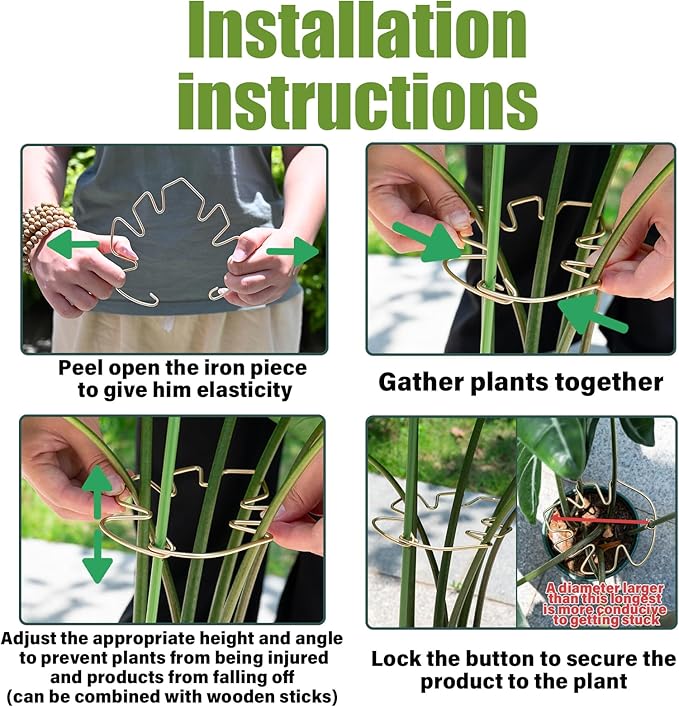 Yohsnor Monstera Plant Stem Support System - 5 Piece Set (5.5x4.7in) | Durable Plant Support Stakes for Climbing Plants & Fishbone Cactus | Ideal Leaf Stabilizer for Indoor Plants & Monstera Care