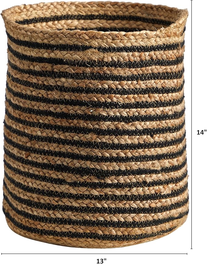 Nearly Natural 13.5in. Handmade Natural Jute Basket Planter, Beige