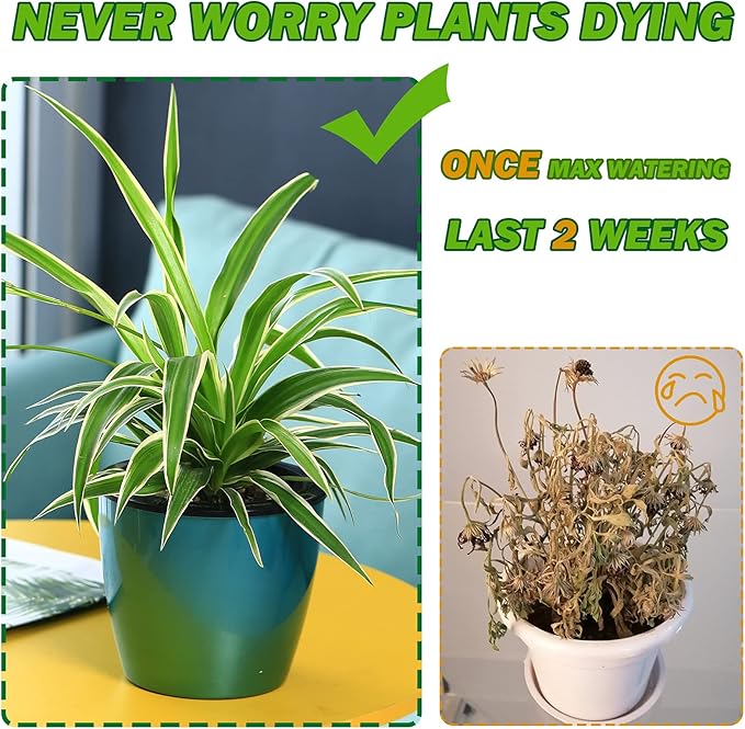 Planterhoma 6.7 Inch Self Watering Pots for Indoor Plants, 6 Packs African Violet Pots, Black Wick Pot with Drainage Holes, Self Watering Planters for Orchid, Devil's Ivy, Silver/Rose Gold