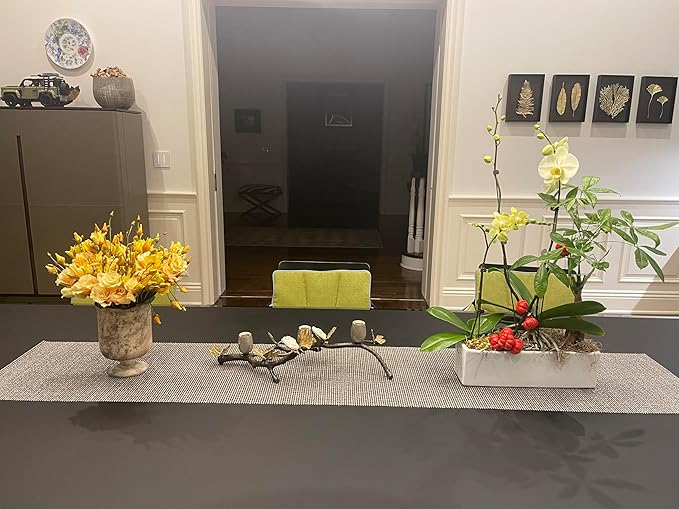 WGVI Long Rectangle Ceramic Planter Vase in White 12" x 4" x 4"H, Block Rectangular Terrarium Box Pot, Flower Arrangement, Table top Centerpiece, Home Decor Organization Storage Container, 6 Pcs.