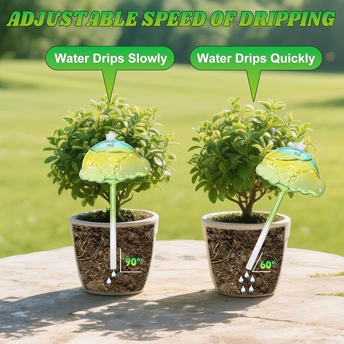 3 Pcs Plant Watering Globes Rainbow Cloud,Self Watering Globes with Watering Spikes,Self Watering Planter Insert for Travel Vacation,Glass Watering Bulbs for Indoor & Outdoor Plant