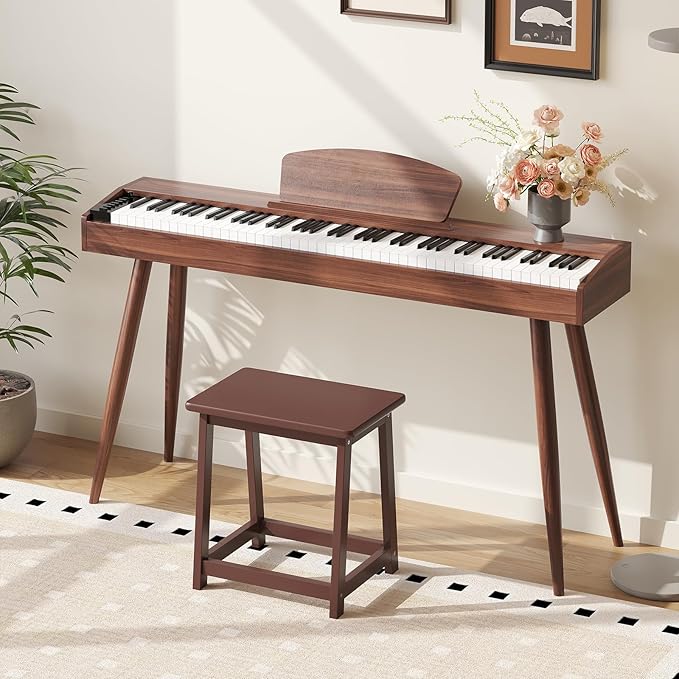 Wooden Step Stool Tall Seat Stool Dining Piano Stool End Side Table Wood Plant Stand Table Indoor Bedside Table Nightstand Flower Pot Stand for Living Room Bathroom Bedroom Kitchen (Coffee)