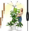 Grow Lights with Moss Pole for Indoor Plants, Full Spectrum LED Plant Light with Auto 3/9/12H Timer, Adjustable Height 15-54", Plant Lights Coco Coir Pole for Monstera, Philodendron, Climbing Plants