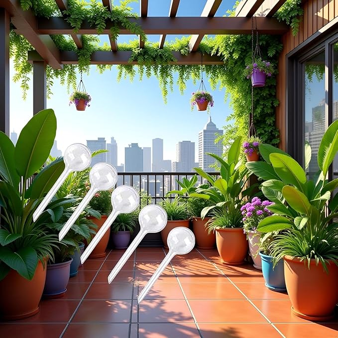 4Pcs Transparent Watering Globe, Automatic Watering Device Globes, Vacation Houseplant Pot Waterer Flower Water Watering Plant Container Accessories