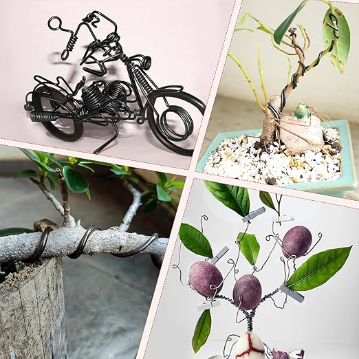 Bonsai Training Wire Kit for Bonzai Trees Indoor, Bonsai Wire Kit, Aluminum Wire for Handicrafts, Bonsai Tool Set with Cutter Size of 1-mm, 1.5-mm, 2-mm