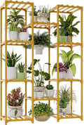 Bamworld Bamboo Plant Stand Indoor Hanging Plants Shelf for Multiple Plants Pots, Tall Large Flower Holder for Living Room, Patio, Balcony, Garden Nature Color