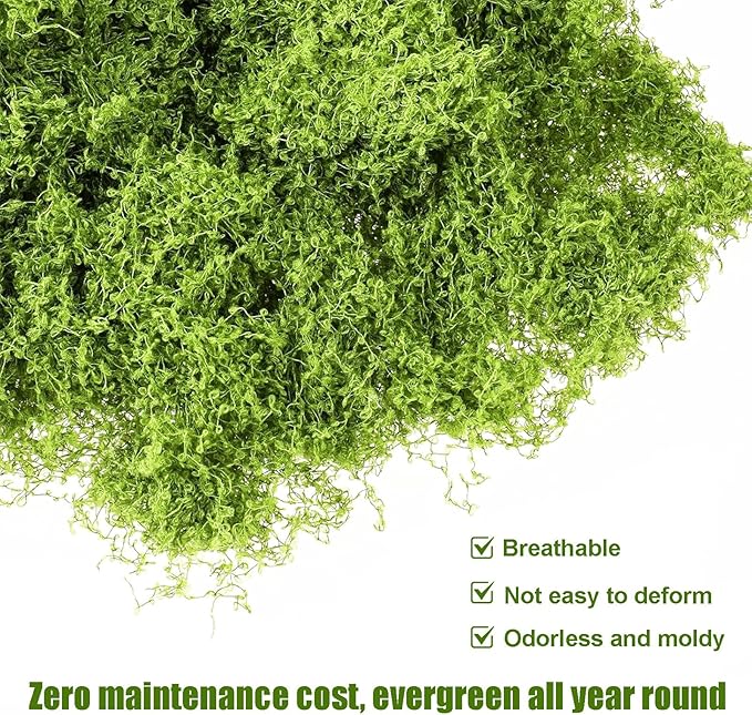 Fake Moss for Crafts 39.37" x 39.37" Faux Moss for Plants Indoor Artificial Moss for Decorating Green Faux Grass for Planters Crafts DIY Table Centerpieces Fairy Garden Floral Wedding 100 x 100cm