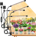 SDOVUERC 4 Heads Grow Lights for Indoor Plants, Full Spectrum LED Plant Lamps with Clips and 120 inch Cables for Seeding Growing(with Adapter)