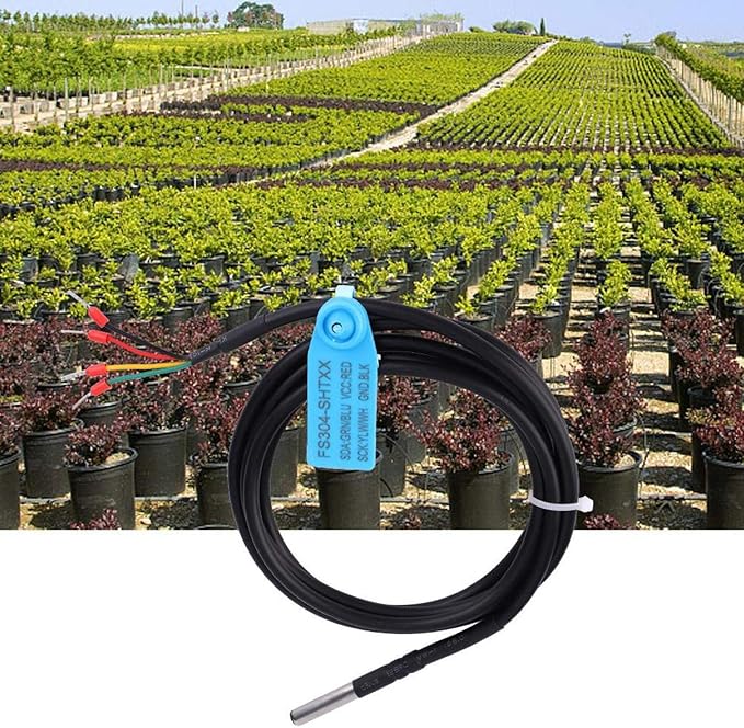 Temperature Humidity Sensor, I2C Interface FS304 SHT30 FS304 SHT31 FS304 SHT35 Waterproof Digital Thermal Soil Probe Module Stainless Steel Room Thermometer Hygrometer with Extension Cable(SHT31)