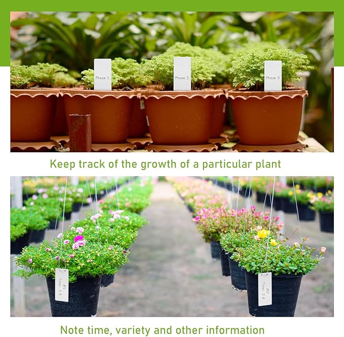 MorningRo 100 Pcs Aluminum Plant Labels Bulk 3.74 x 1.57 Inch Large Metal Plant Tags Double Sided Written Tree Tags Labels Markers with 100 Metal Wires for Outdoor Garden Identification and Greenhouse