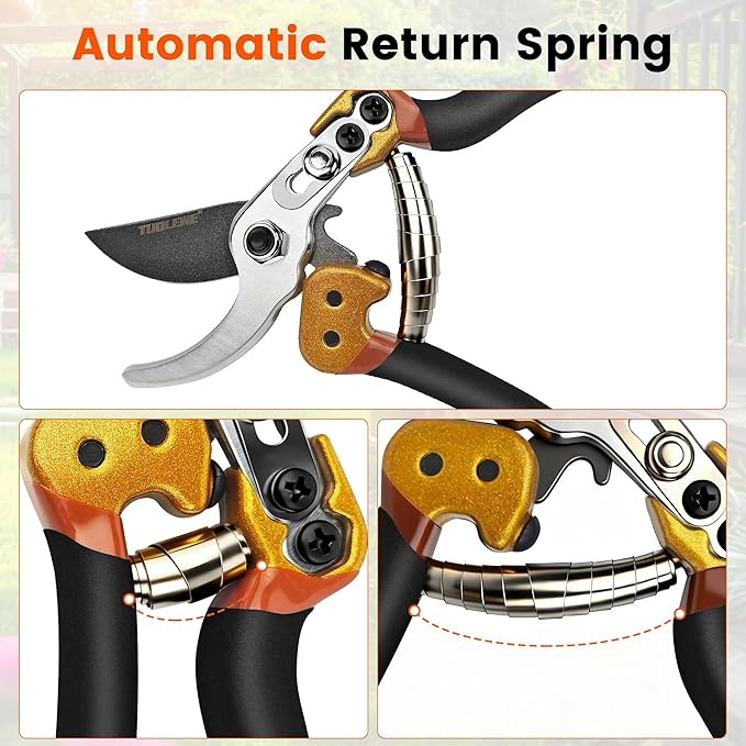 Professional Pruning Shears, Japanese SK5 Steel Blades for Precise Trimming, Bypass Pruners, Heavy Duty Garden Clippers for Branch Cutting, Bonsai, and Gardening