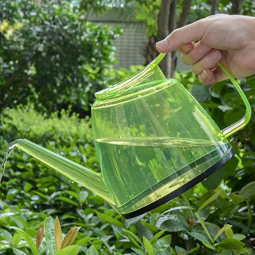 1.5L Plastic Yellow Watering Can with Long Spout & Wide Oval Mouth, Comfort Grip, Indoor Outdoor Plant Watering Pot for Garden Flowers & Houseplants