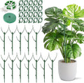 12pcs Plant Support Stakes, Monstera Plant Support Stakes for Indoor Plants with 20 Meter Binding Wire, 2 Meter Velcro Roll and 50 pcs plant clips, Perfect for Supporting Monstera and Climbing Plants