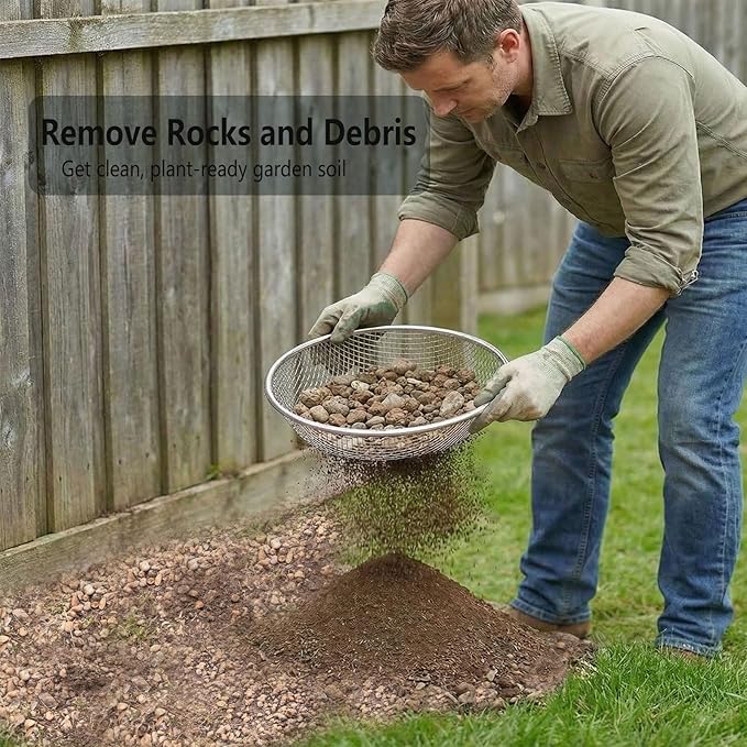 Gardening Sand Soil Compost Sifter Perfect for 5 Gallon Bucket (1, 1/4 Inch)