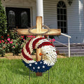 Amyhill 4th of July Outdoor Decor Patriotic Eagle Cross Metal Garden Stakes 250th Anniversary Welcome Yard Signs Decorations Red White Blue Garden Stakes for Independence Patio Lawn Walkway Outside