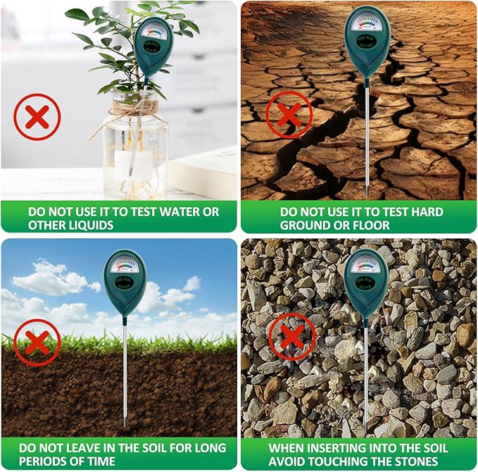 Green Soil Moisture Meter, Plant Water Meter, Soil Water Tester for Houseplants, Hygrometer Sensor Water Monitor for Indoor Outdoor Garden, Potted Plants, Farm, Lawn, No Battery Needed