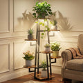 7 Tier Plant Stand Indoor with Grow Light , Tiered Plant Stands for Indoor Plants Multiple, Corner Flower Stand for Living Room, Multi-Layer Vintage Design Plant Shelf