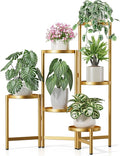 6 Tiered Plant Stand Indoor for Multiple Large Planter, Tall Heavy Duty Adjustable Folding Rack with Rustproof 7.9 Inch Wide Tray, Plant Shelf for Corner Living Room - GoldDisk