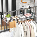 Tangkula Portable Clothes Drying Rack, Extendable Radiator Clothes Airer with Robust Aluminum Frame for Balcony Railings Windowsill, Folding Towel Rack for Indoor & Outdoor Use (Extra Large)