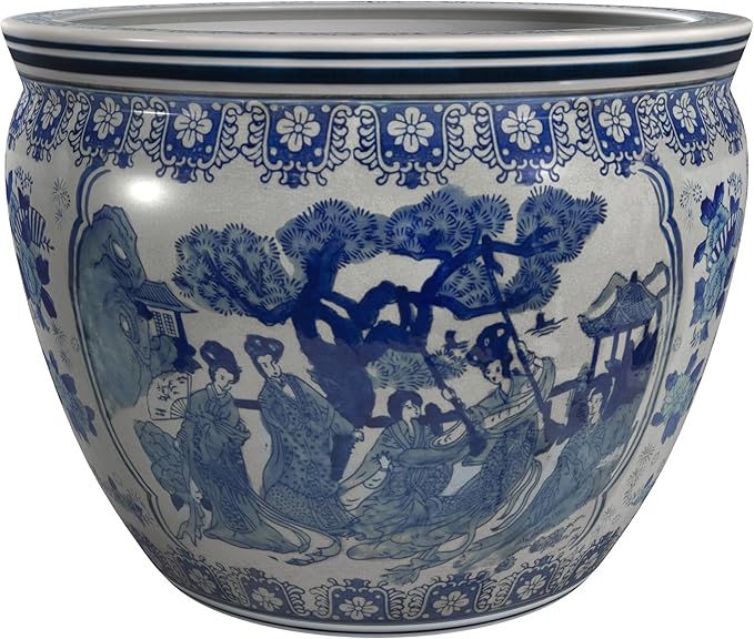Red Lantern 8" Fishbowl - Blue and White Ladies