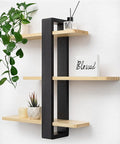 SUMGAR Floating Shelves for Wall Mounted Shelving Unit All Pine Wood 3 Tier Large Shelf for Bedroom Living Room Office Bathroom Home Decoration Storage Plant Photo Display Modern 20in