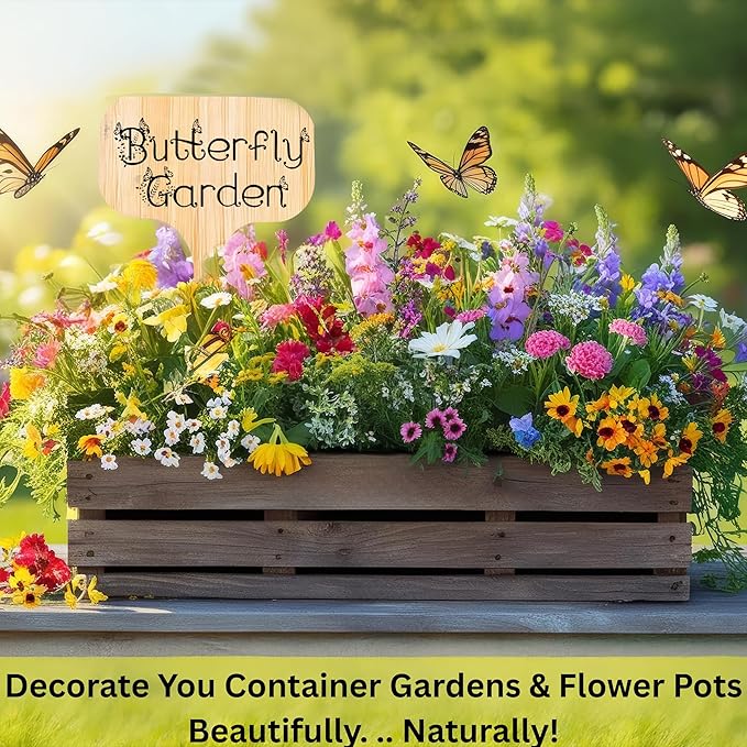 25 Pack 8" Tall Plant Labels Garden Markers Plant Name Tags for Flowers, Herbs, Vegatables, Seeds, Bulbs Larger Writing Area with Full Size Marker Great Holiday Gift