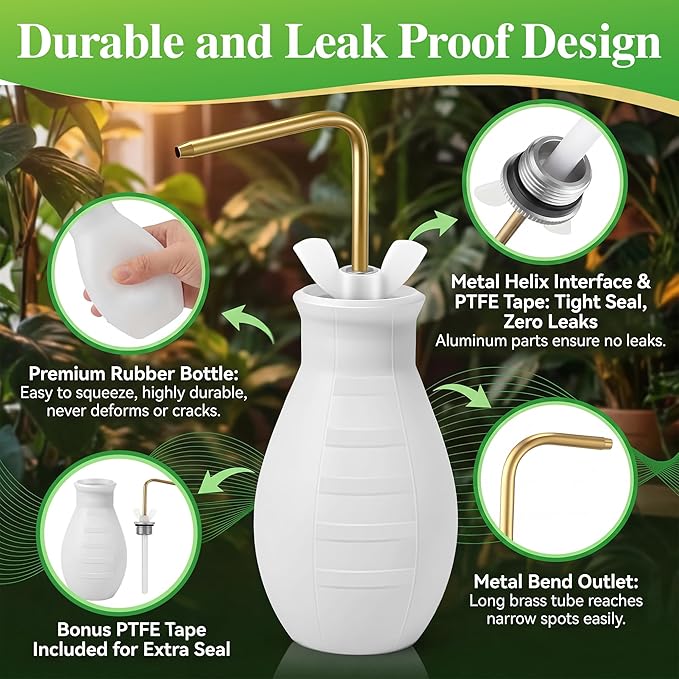 Squeeze Bottle for Hanging Plants, 19" Long Spout Plant Watering Bottle, Easy Squeeze Indoor/Outdoor Watering Can Alternative, Precise Sprinkling for Hanging Baskets, Houseplants (8 oz)