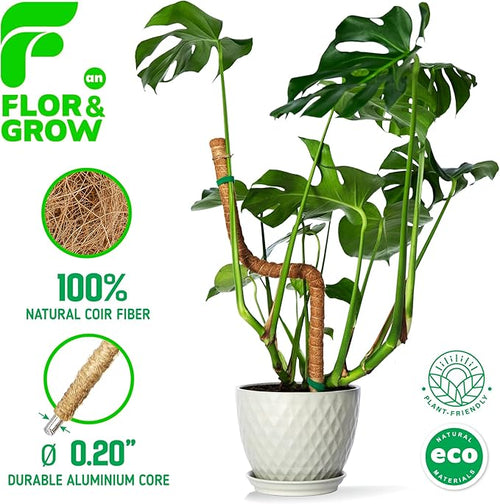2 Pack 28" Sturdy Easy to Use Moss Pole Monstera Plant Support Stakes - Plant Stakes for Indoor Plants, Moss Poles for Climbing Plants, Tutores para Plantas Trepadoras Monstera Support Sticks