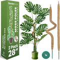 2 Pack 28 Inch Bendable Moss Pole Monstera Plant Support Stakes for Indoor Plants - Tall Moss Stick Trellis for Potted Climbers - Stem Support Accessories for Climbing Houseplants