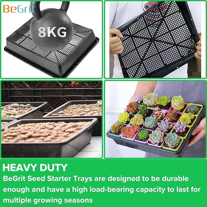 BeGrit Soil Blocking Trays 15x12 inch Seed Starter Trays 5 Pack Mesh Trays for Seedling, Microgreen, Soil Blocks, Wheatgrass